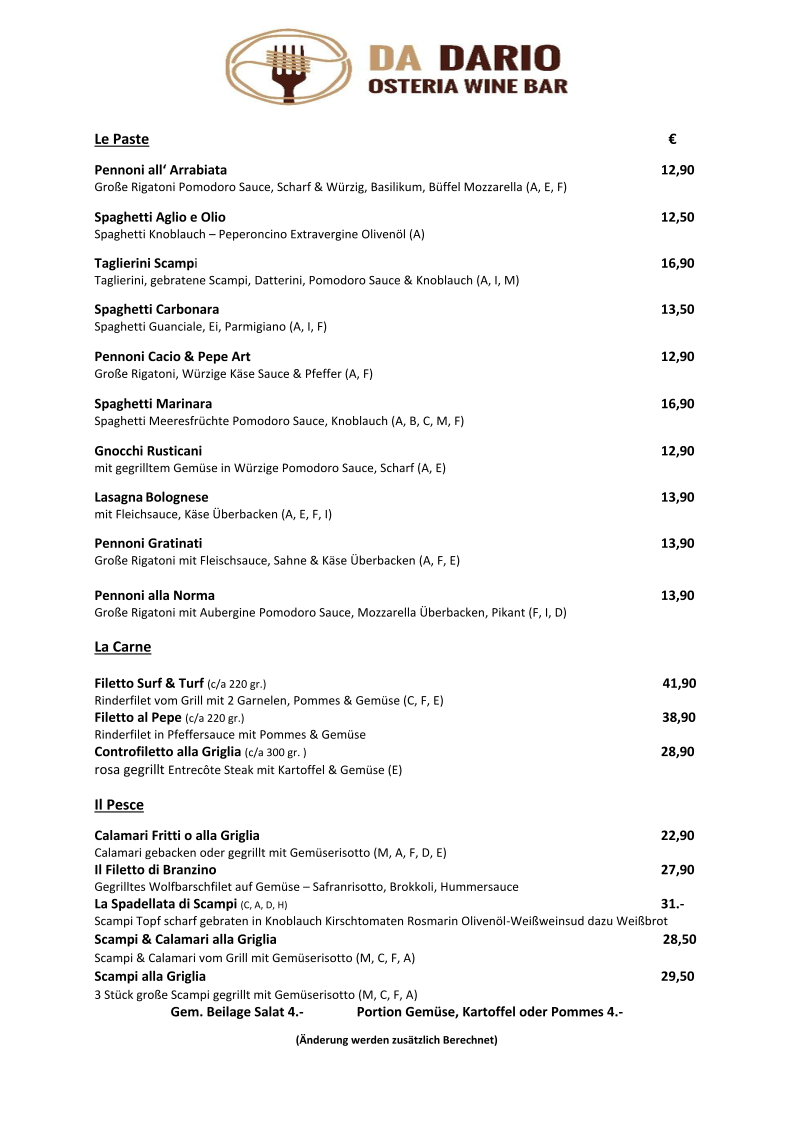 Da Dario Osteria Wine Bar Photo Menu 4