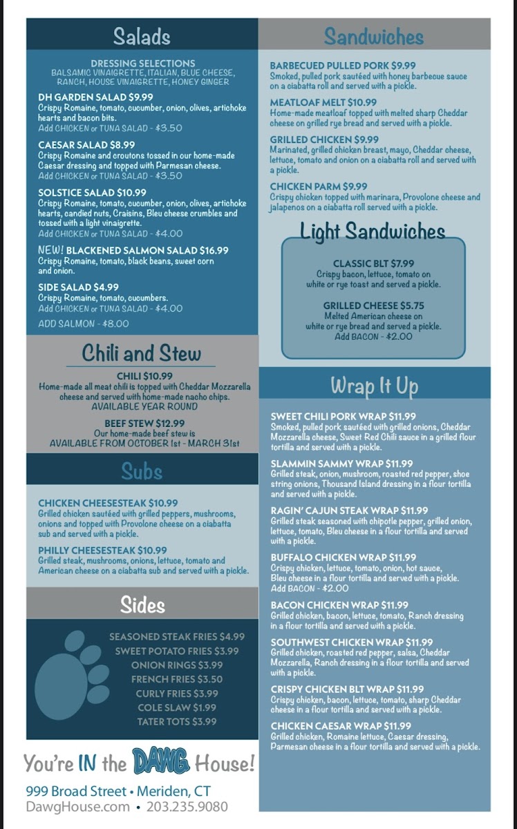 Dawg House Bar & Grill Photo Menu 1