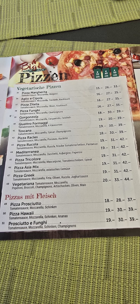 Bigi Pizza Huus Photo Menu 1