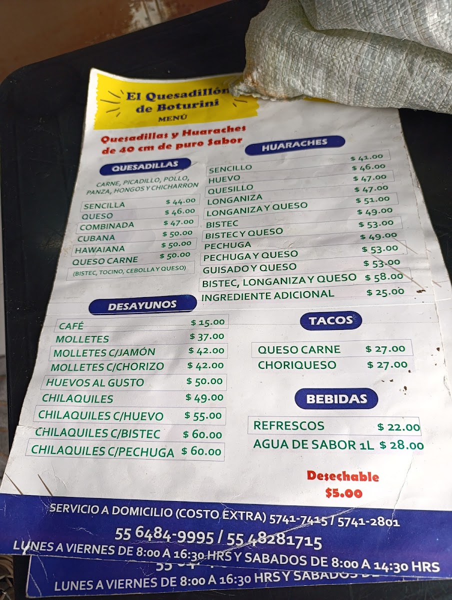 El Quesadillon De Boturini Photo Menu 2