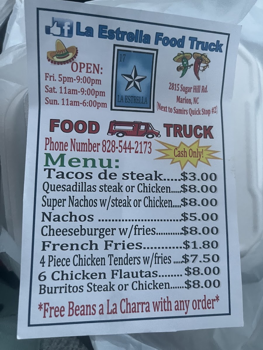 La Estrella Food Truck Photo Menu 1