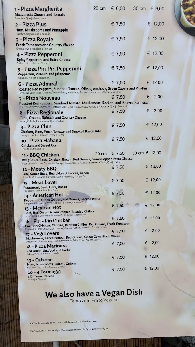 Pizza Real Photo Menu 2