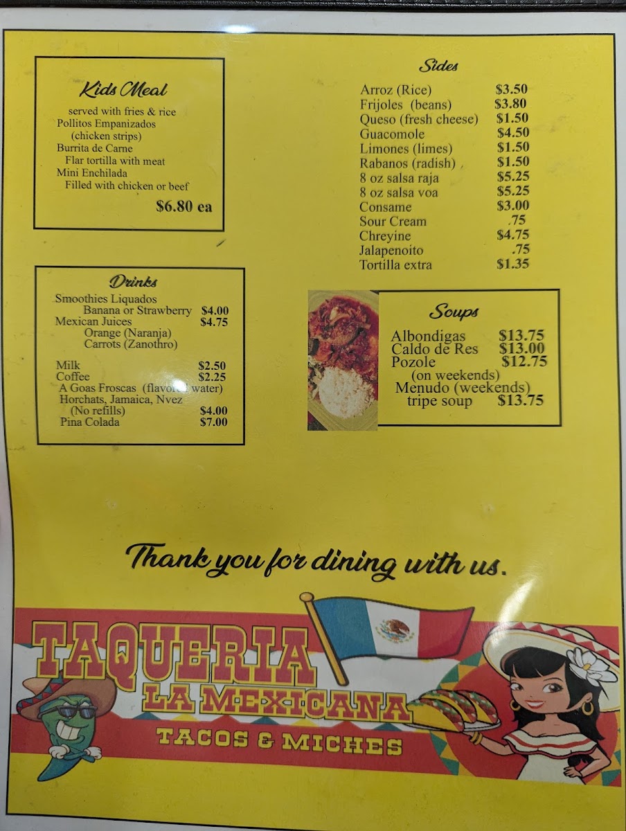 Taqueria la Mexicana Photo Menu 1