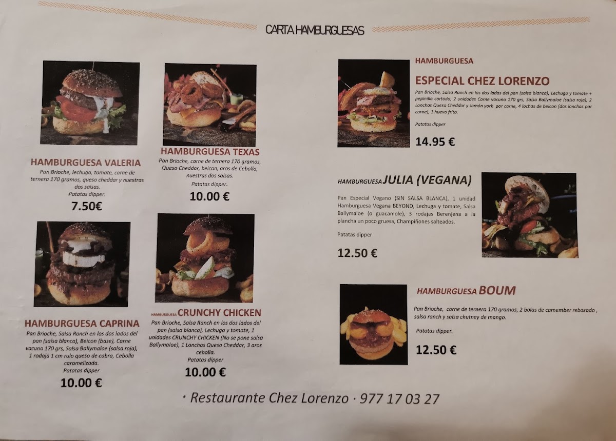Restaurant Chez Lorenzo Photo Menu 2