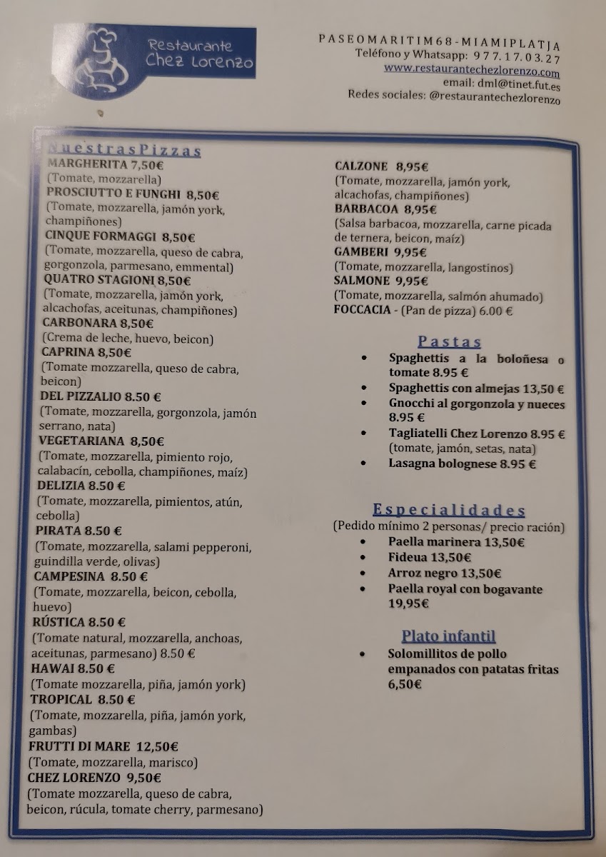 Restaurant Chez Lorenzo Photo Menu 4