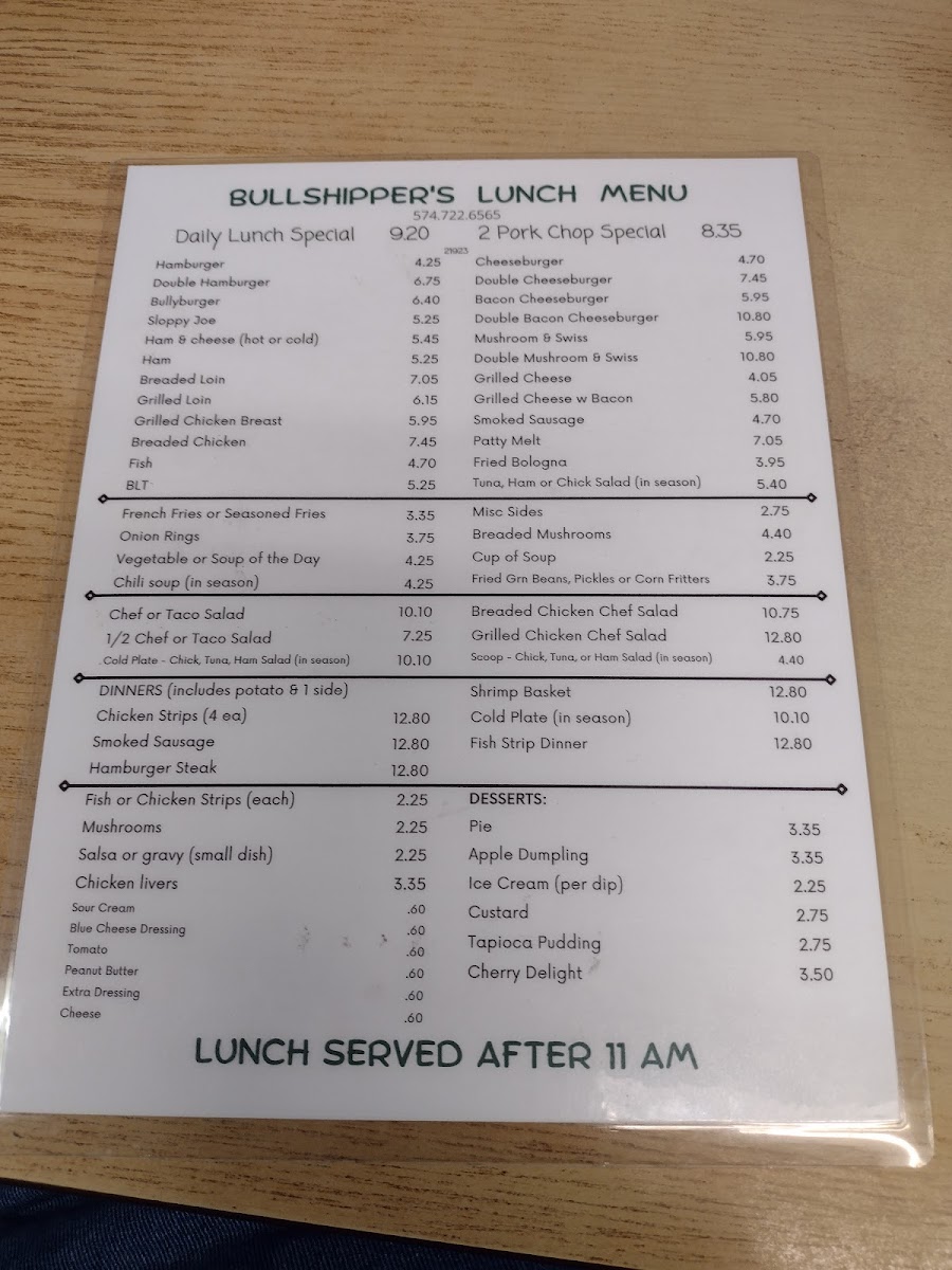 Bullshippers Cafe Photo Menu 6