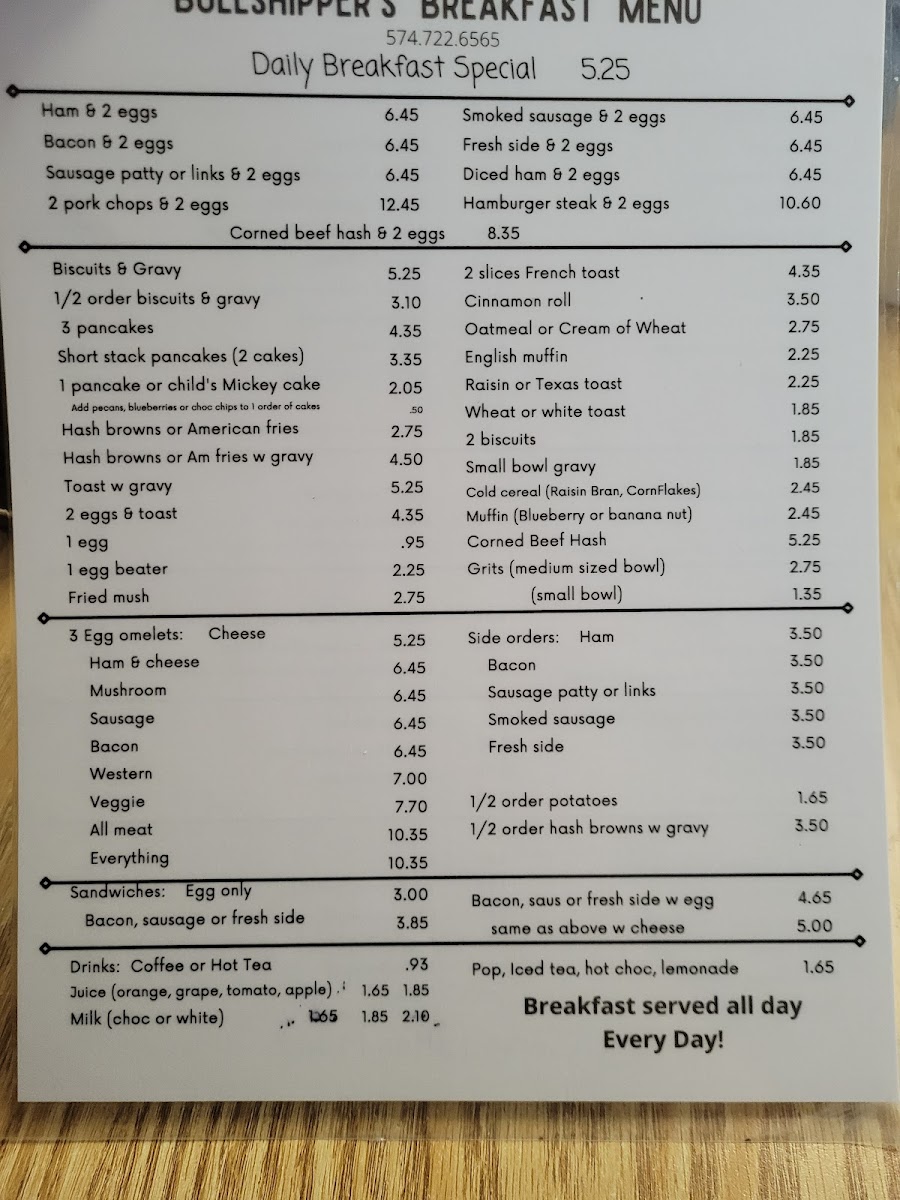 Bullshippers Cafe Photo Menu 8