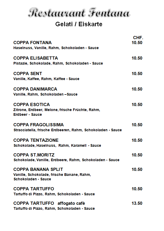 Restaurant Fontana Photo Menu 1