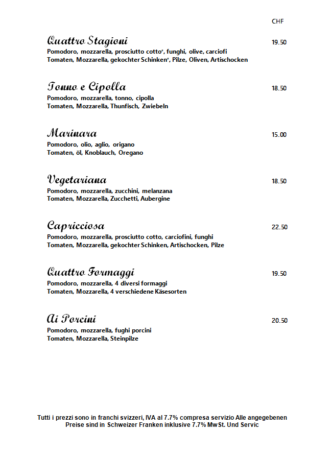 Restaurant Fontana Photo Menu 2