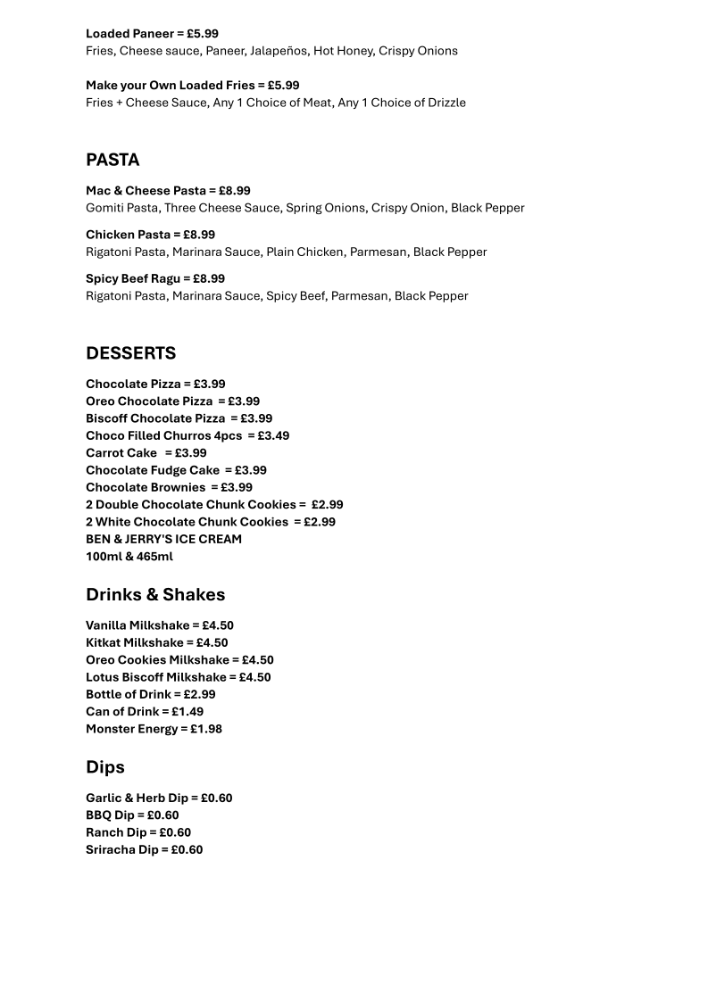 Caprinos Pizza Dereham Photo Menu 5