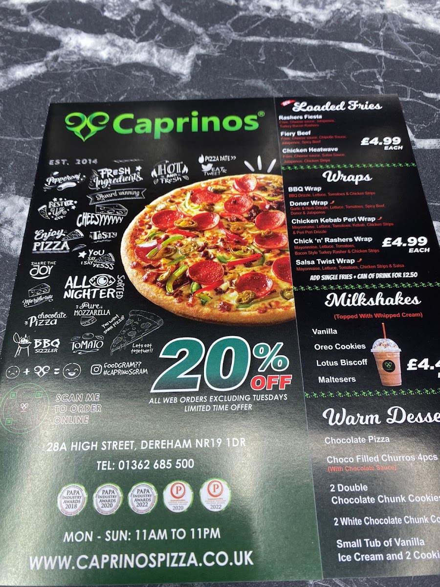 Caprinos Pizza Dereham Photo Menu 7