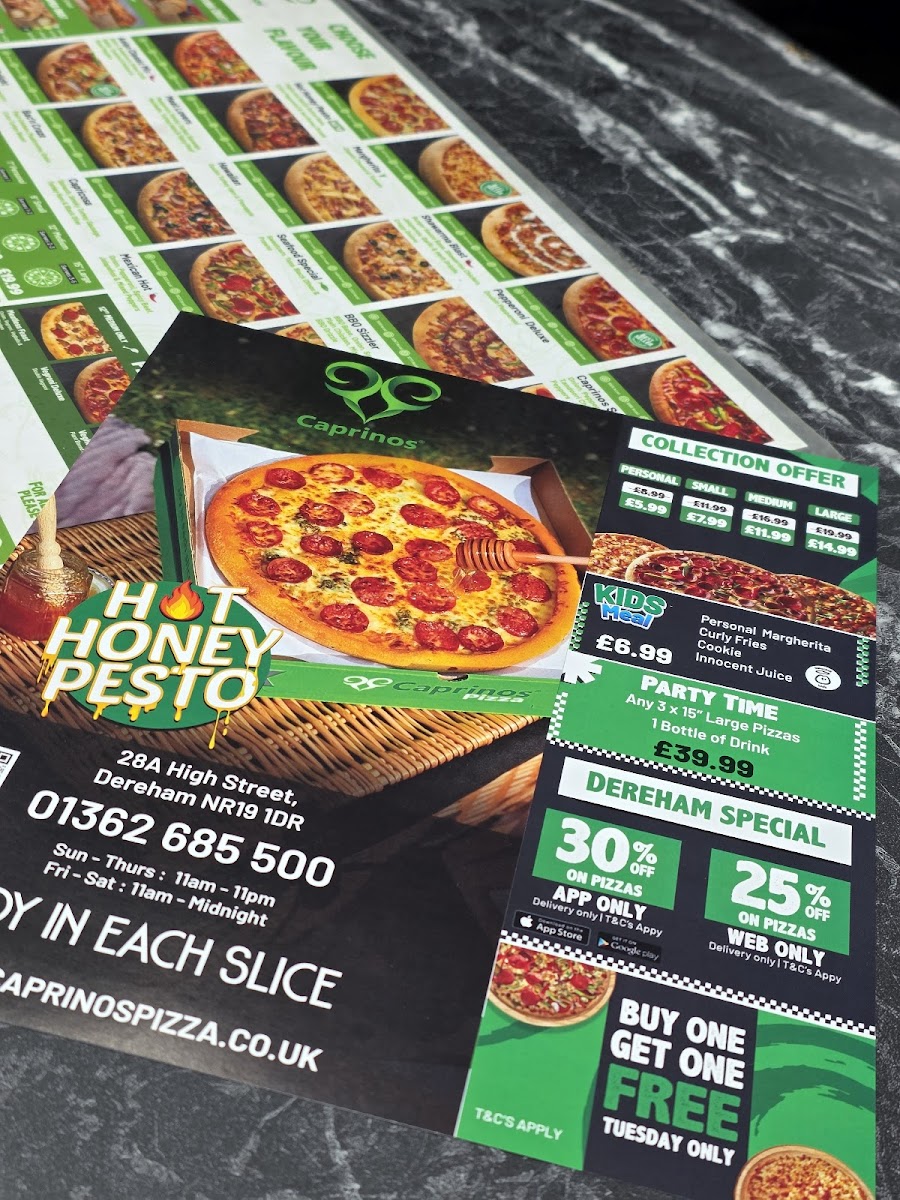 Caprinos Pizza Dereham Photo Menu 8