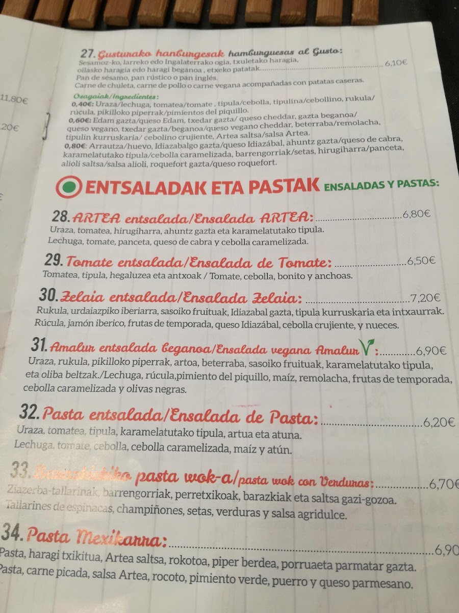 Pizzería Artea Photo Menu 8