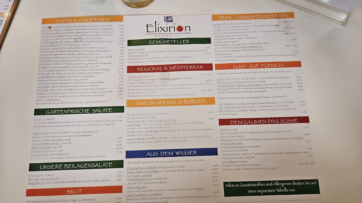 Restaurant Elixirion Photo Menu 1