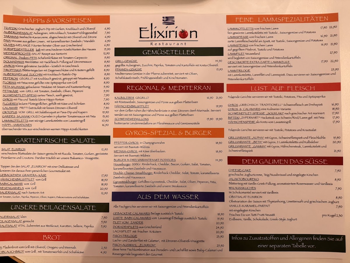 Restaurant Elixirion Photo Menu 2