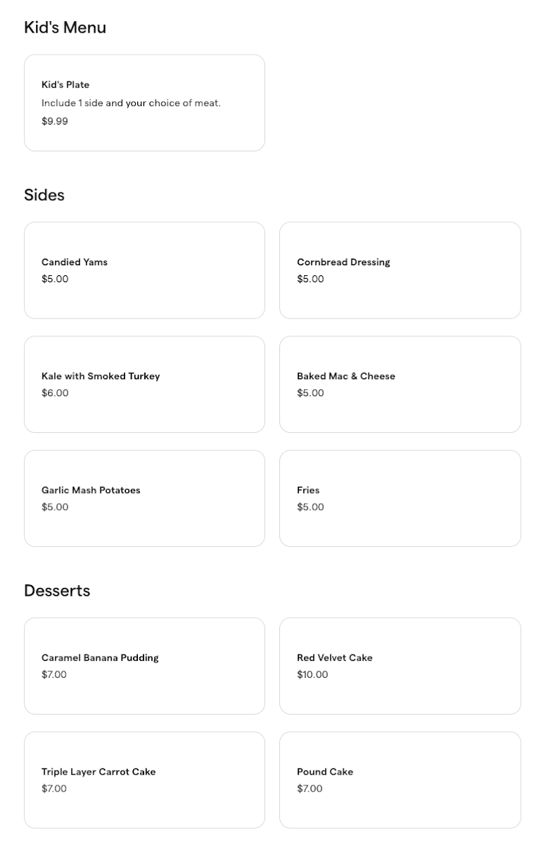 KnG Soul Food Photo Menu 3