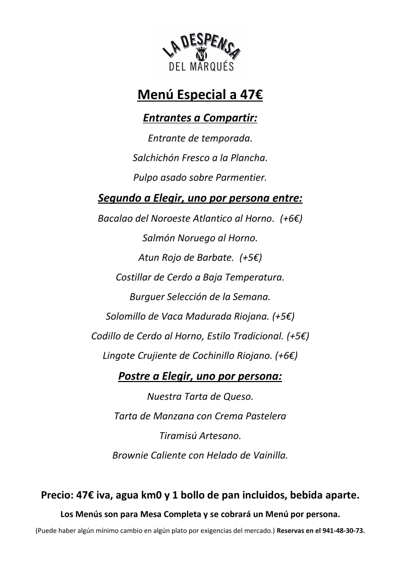 Restaurante La Despensa del Marqués Photo Menu 1