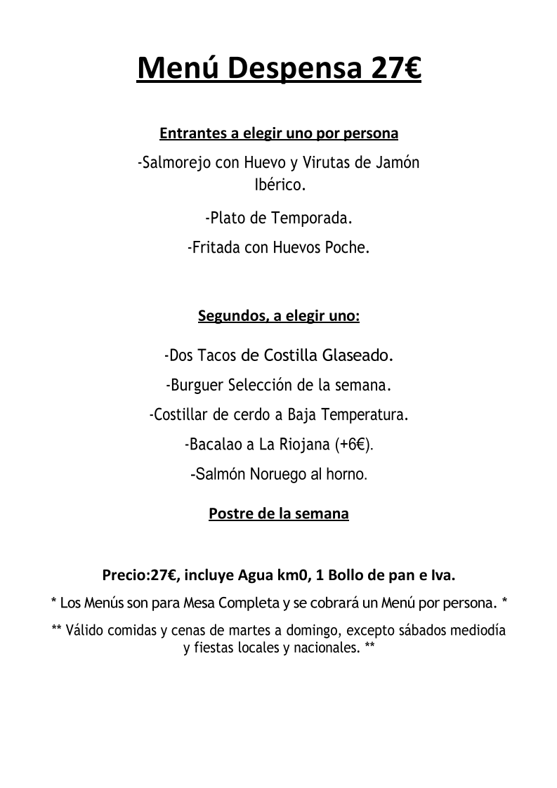 Restaurante La Despensa del Marqués Photo Menu 2