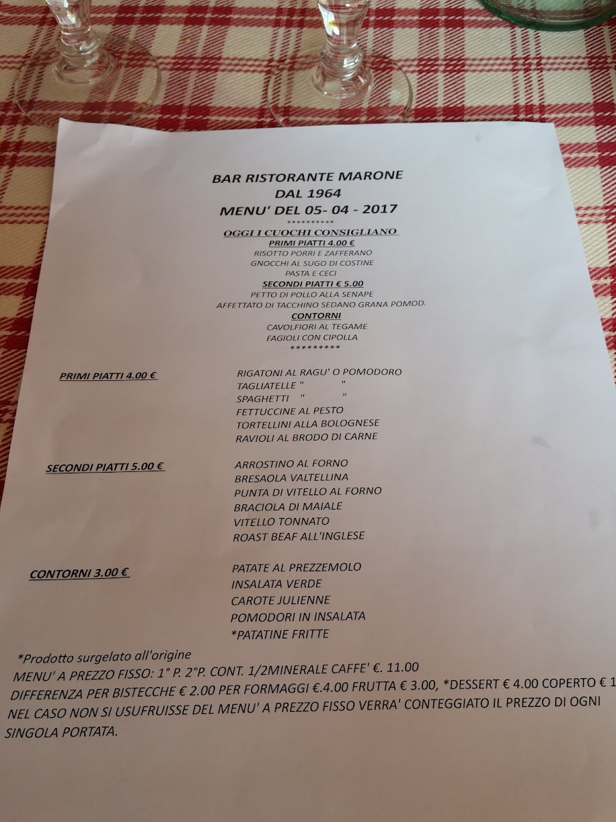 Albergo Ristorante Marone Photo Menu 6