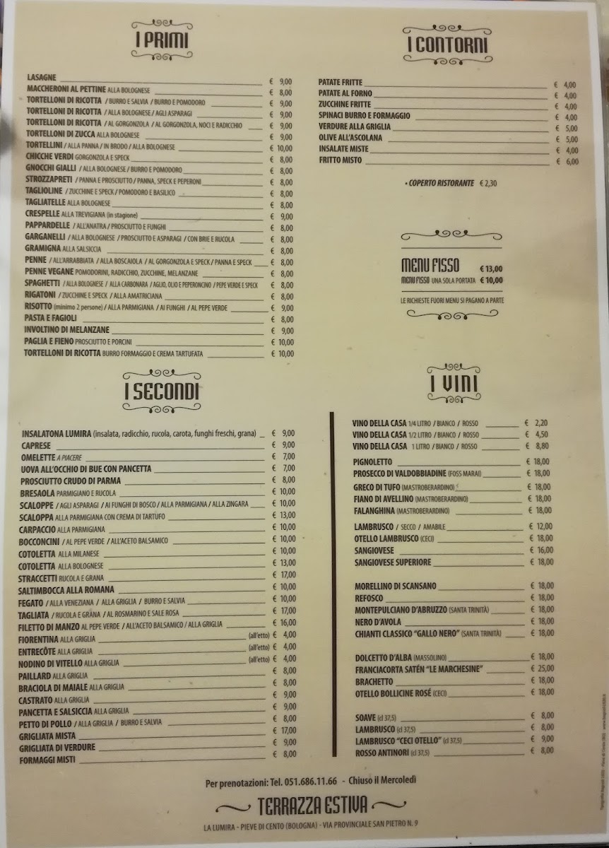 Ristorante La Lumira Photo Menu 9