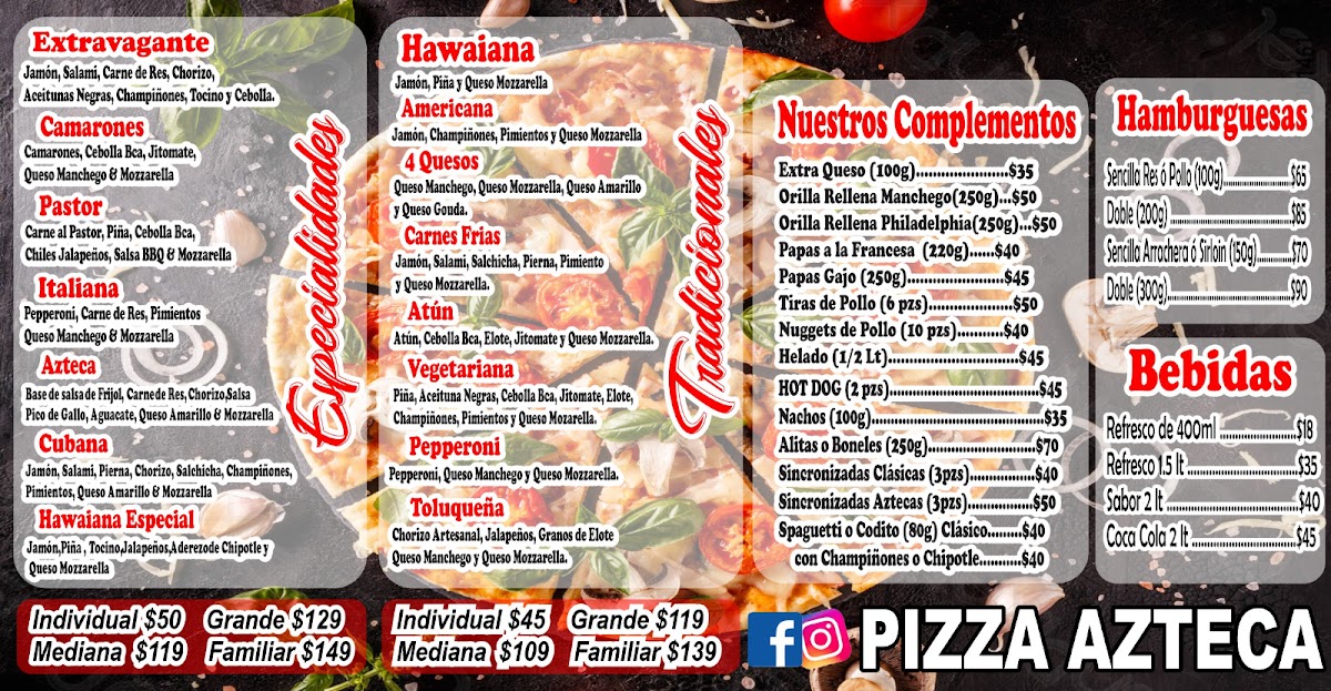 Pizza Azteca Cerrillo Totoltepec Photo Menu 1