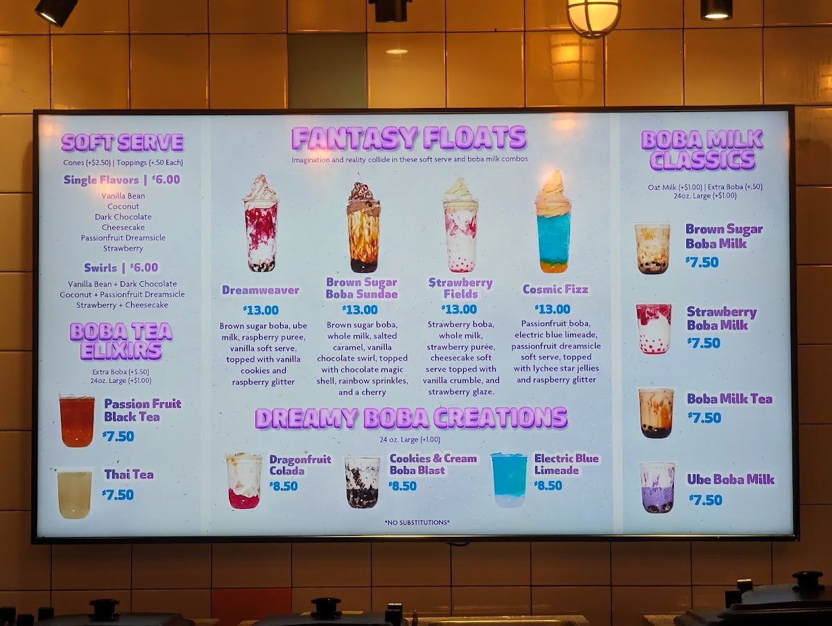 Dream Weaver Milk & Boba Bar Photo Menu 2