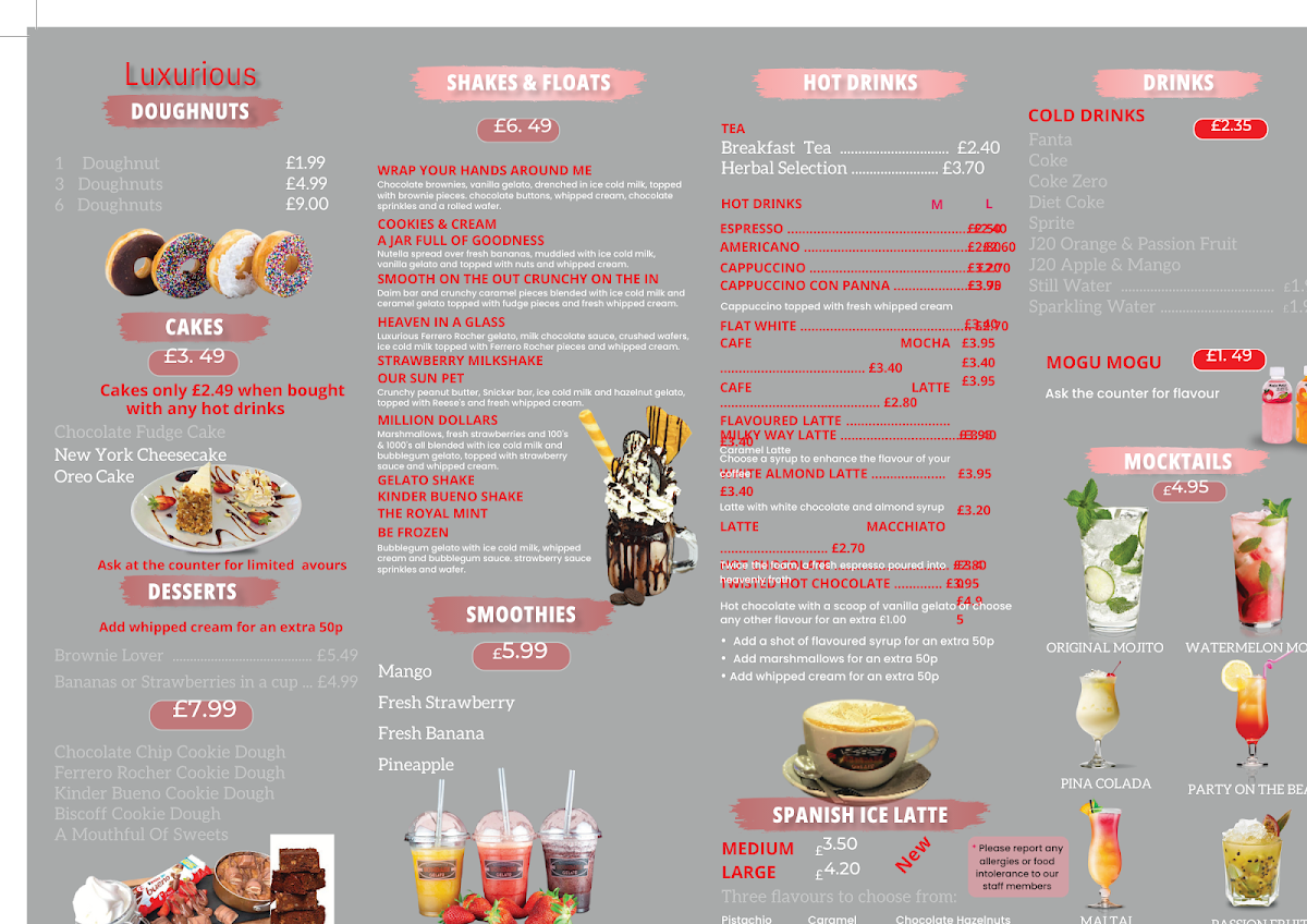 Sundaes Gelato Gloucester Photo Menu 1