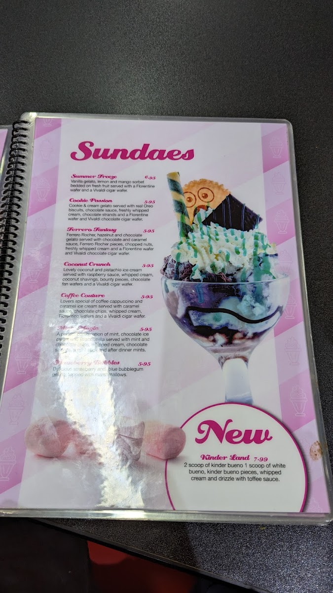 Sundaes Gelato Gloucester Photo Menu 4