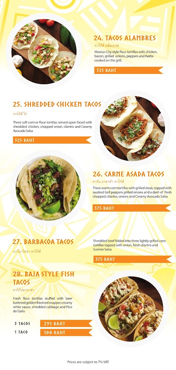 Sunrise Tacos Samui Photo Menu 1