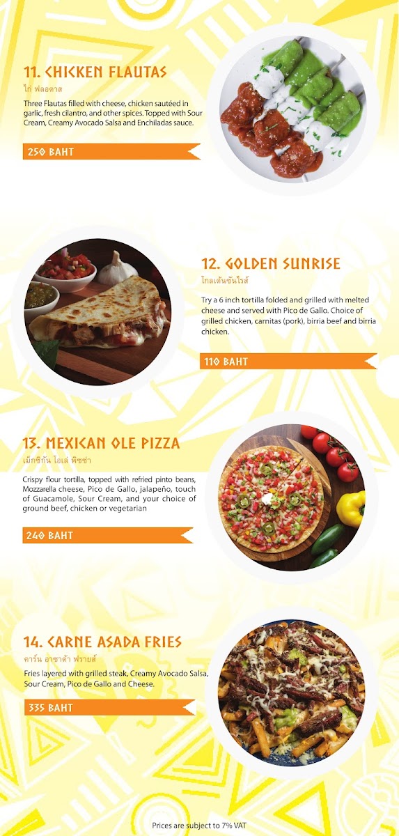 Sunrise Tacos Samui Photo Menu 10