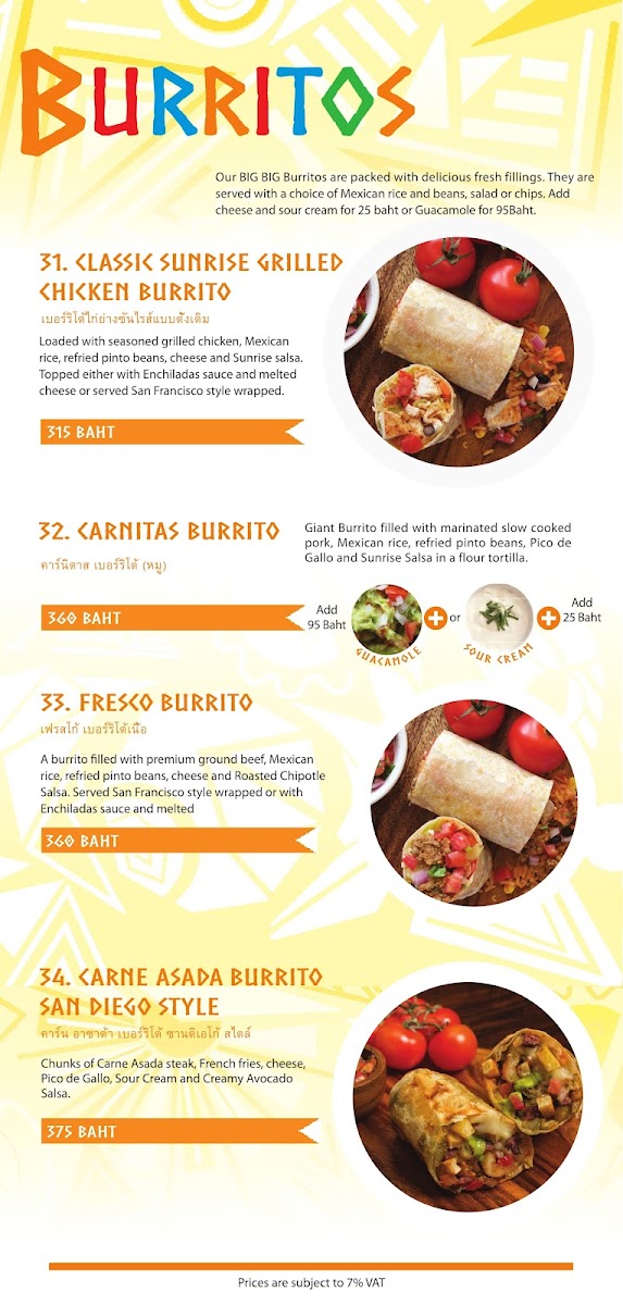 Sunrise Tacos Samui Photo Menu 4
