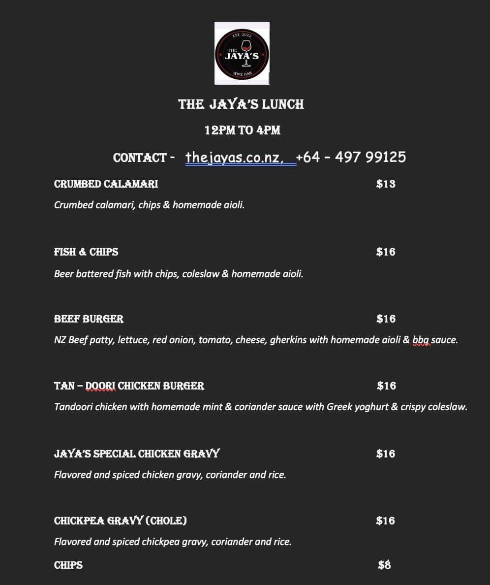 The Jayas Wine Bar Photo Menu 4
