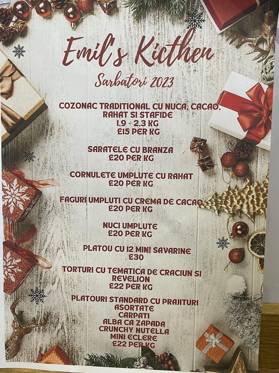 Emil's Kitchen Photo Menu 2