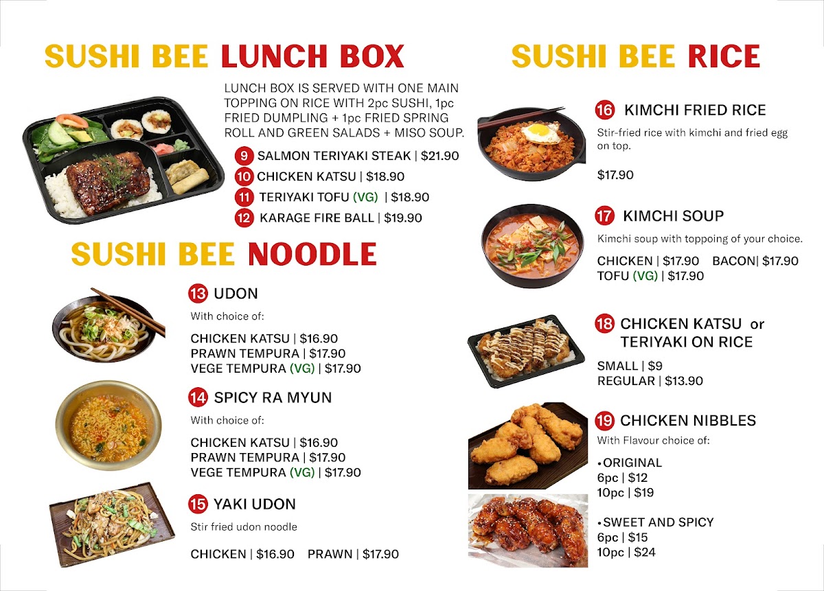 Sushi Bee Photo Menu 1