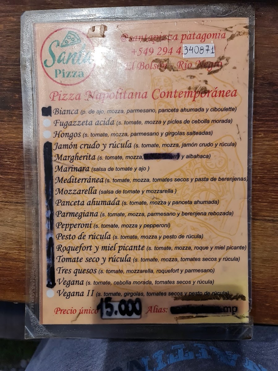 Santa Pizza Patagonia Photo Menu 1