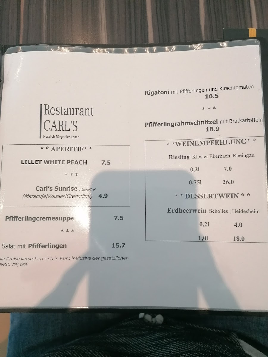 Restaurant Carl's Photo Menu 1