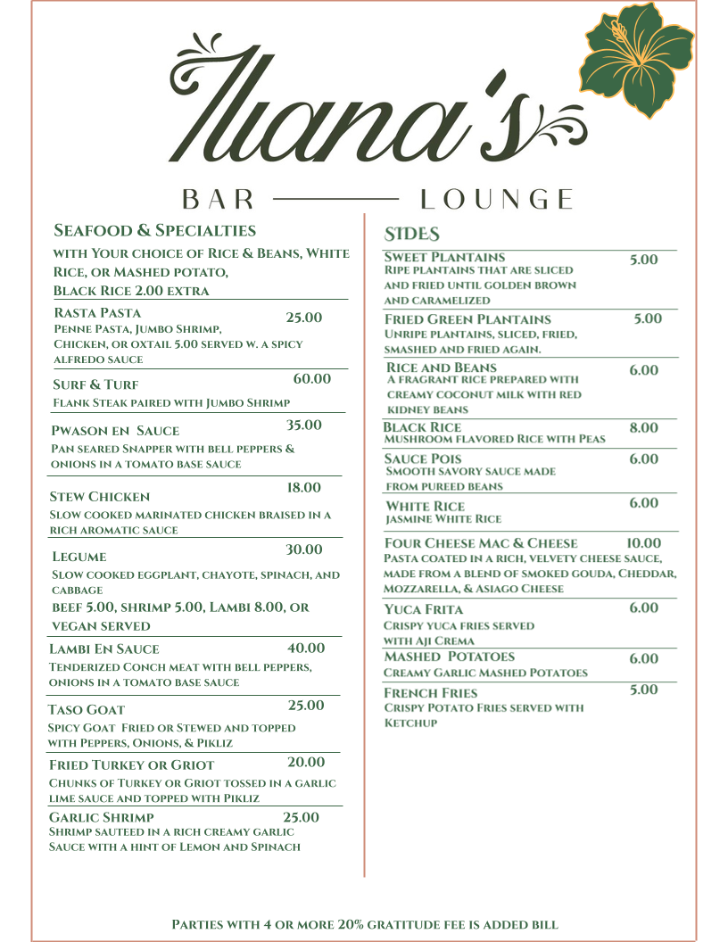 Iliana's Bar Lounge Photo Menu 2