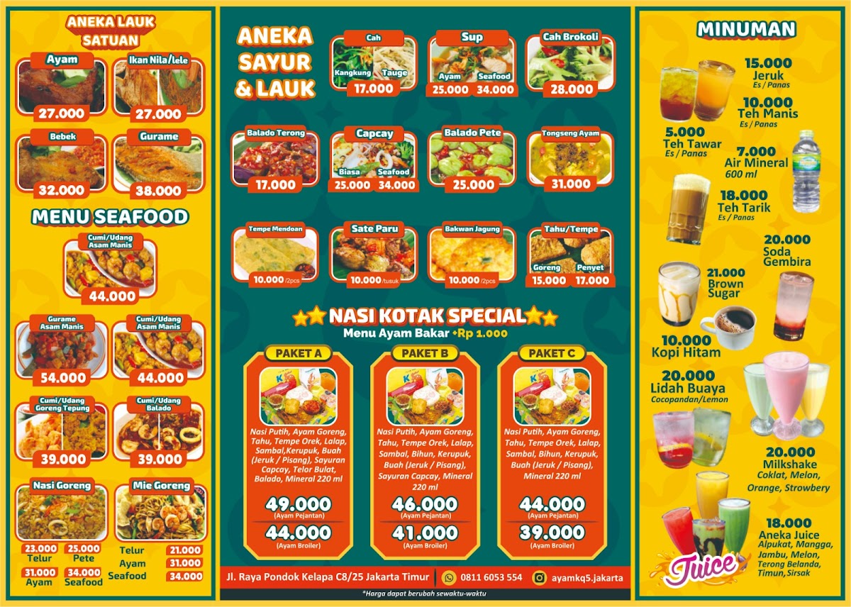 Ayam Bakar KQ5 Pondok Kelapa Photo Menu 1