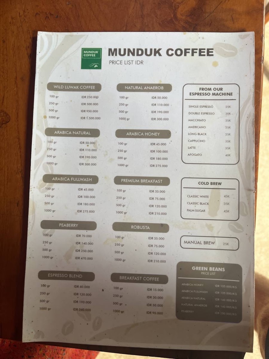 MUNDUK COFFEE Photo Menu 1