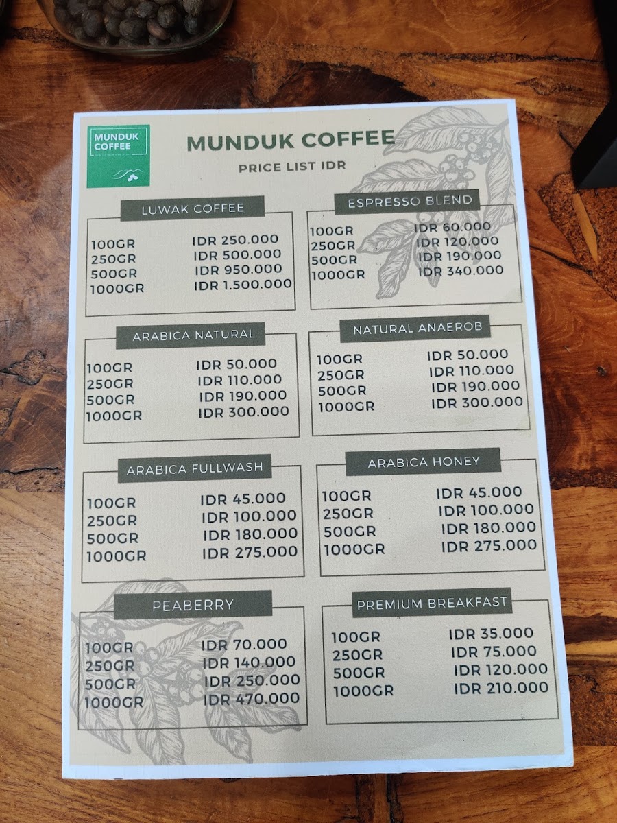 MUNDUK COFFEE Photo Menu 2