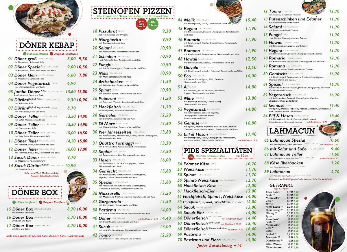 Elif Pizza & Pide Photo Menu 1