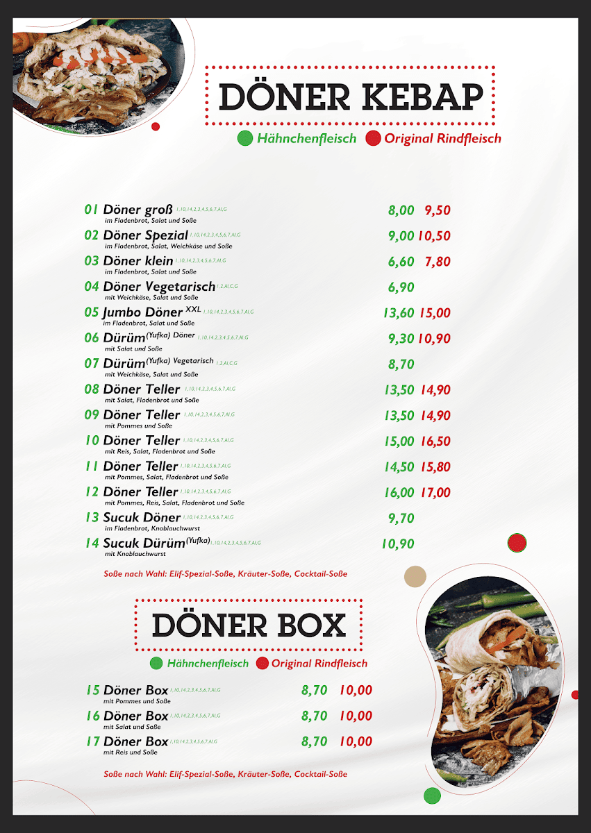 Elif Pizza & Pide Photo Menu 5