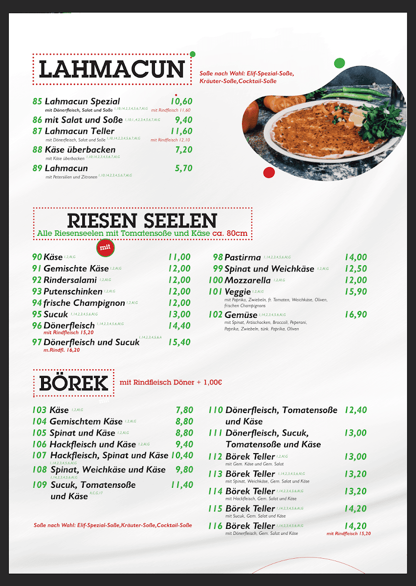 Elif Pizza & Pide Photo Menu 7