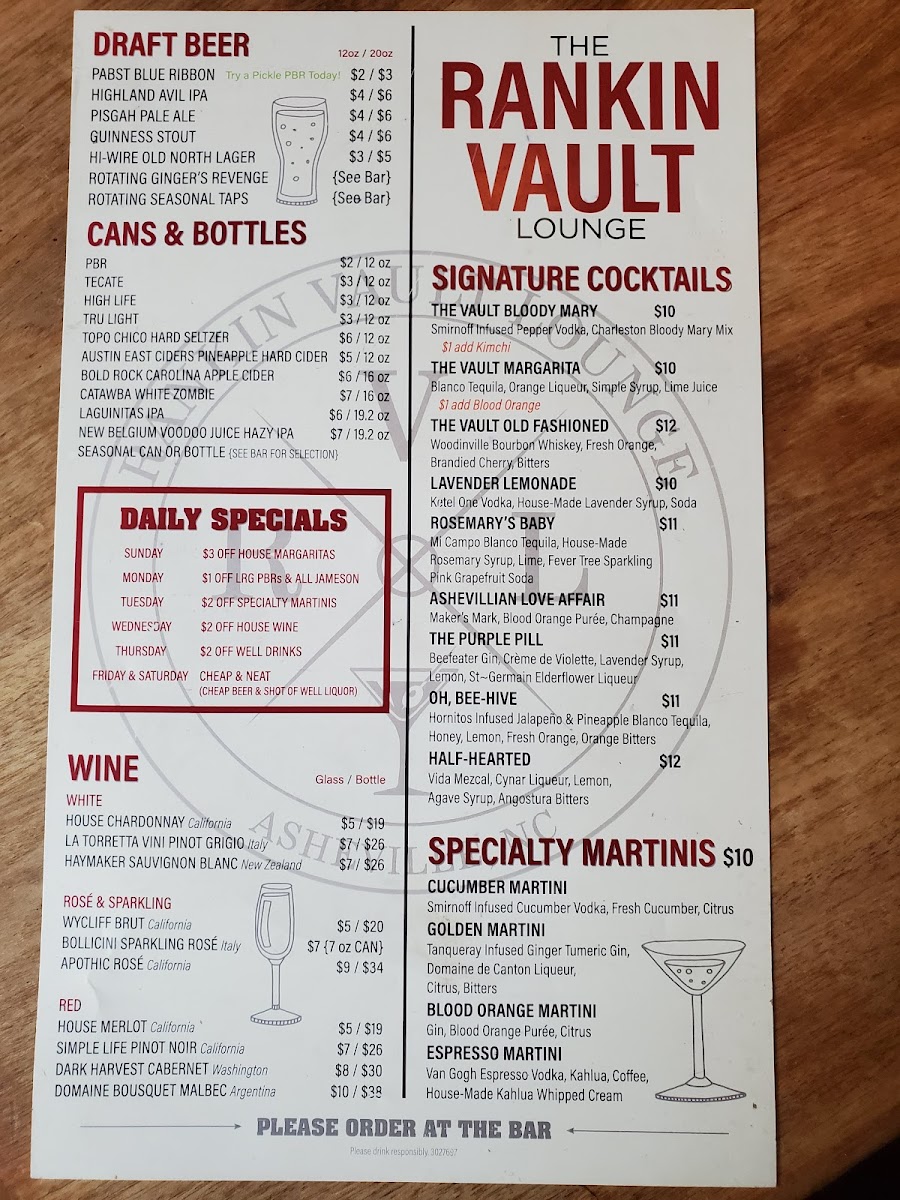 Rankin Vault Cocktail Lounge Photo Menu 7