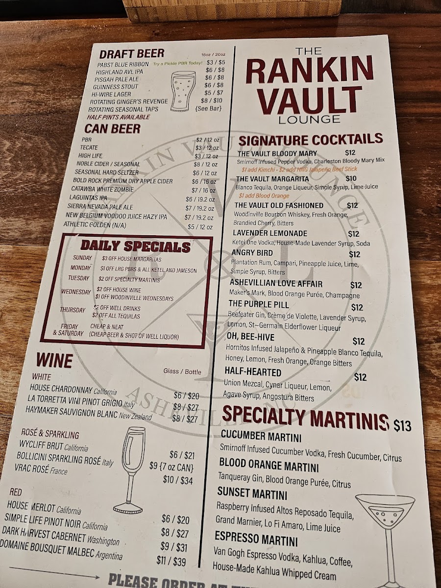 Rankin Vault Cocktail Lounge Photo Menu 9