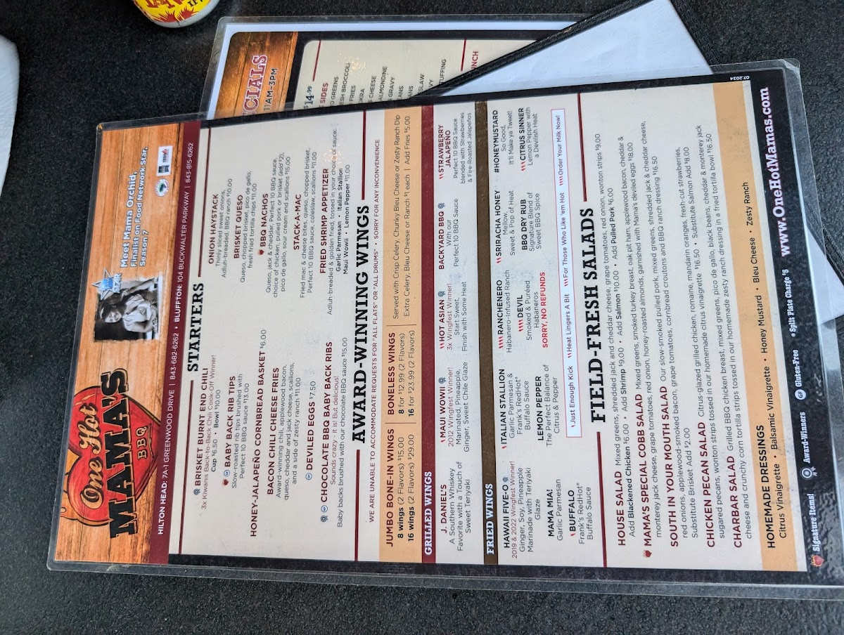 One Hot Mama's BBQ Photo Menu 9