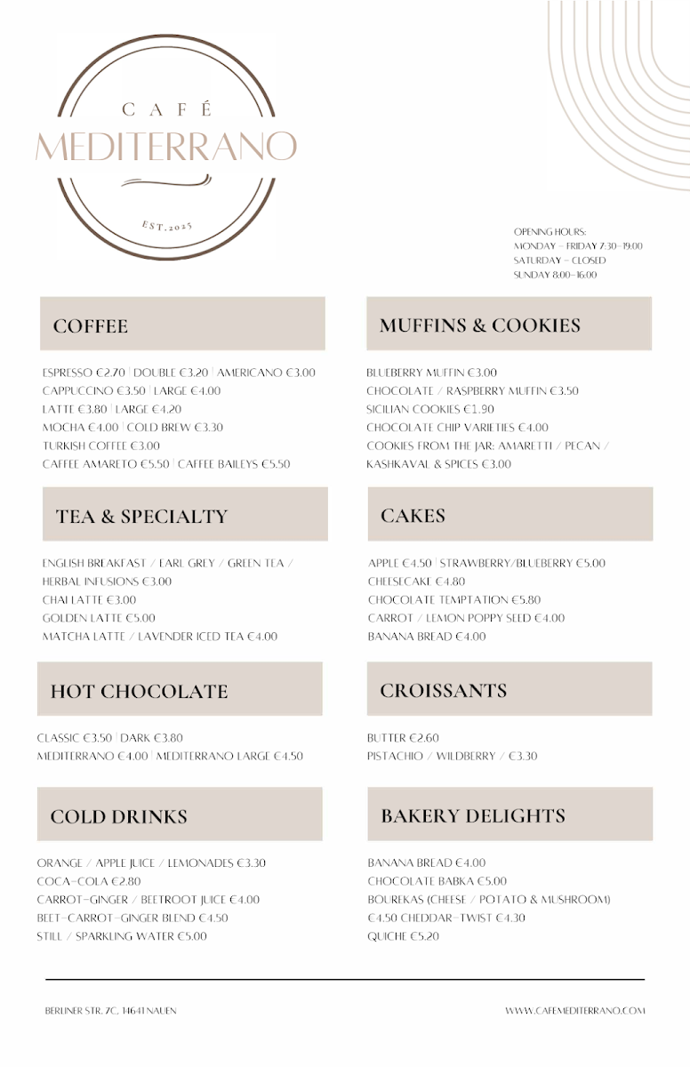 Café Mediterrano Photo Menu 1