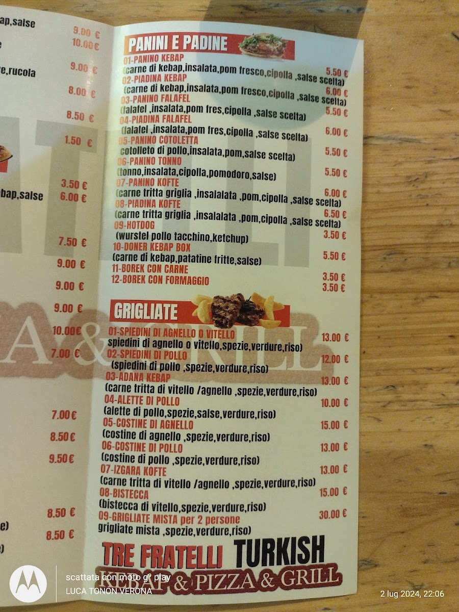 Turkish kebap Tre Fratelli Photo Menu 3