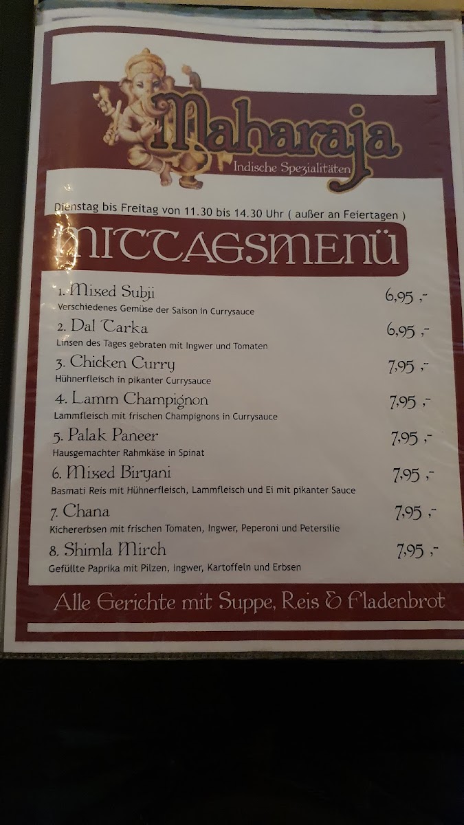 Indisches Restaurant Maharaja Photo Menu 10