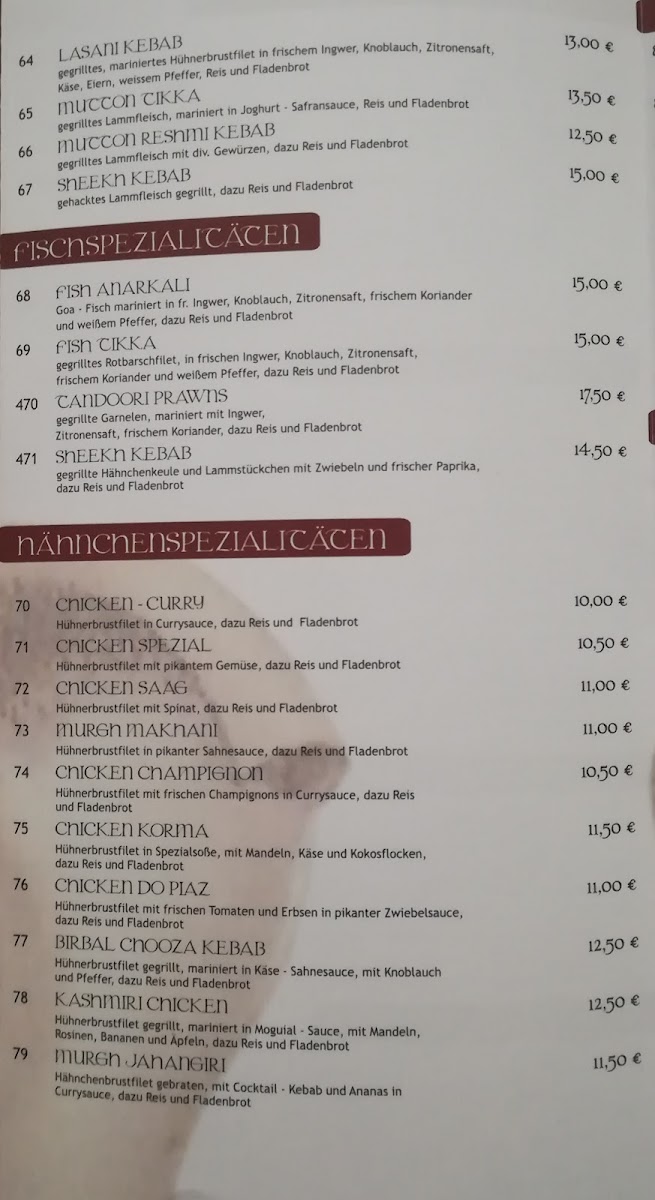 Indisches Restaurant Maharaja Photo Menu 3